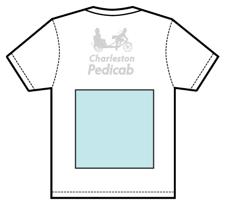 Charleston Pedicab Advertising opportunity on cyclist t-shirts