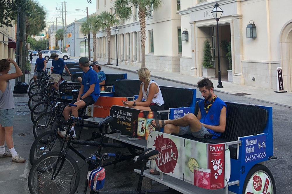 Pedicab riders downtown Charleston